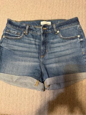 LOFT Blue Denim Roll-Cuff Jean Shorts